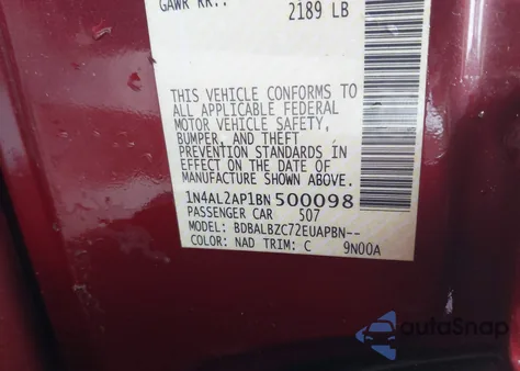 2011 Nissan Altima 2.5 S from USA, damaged, VIN 1N4AL2AP1BN500098